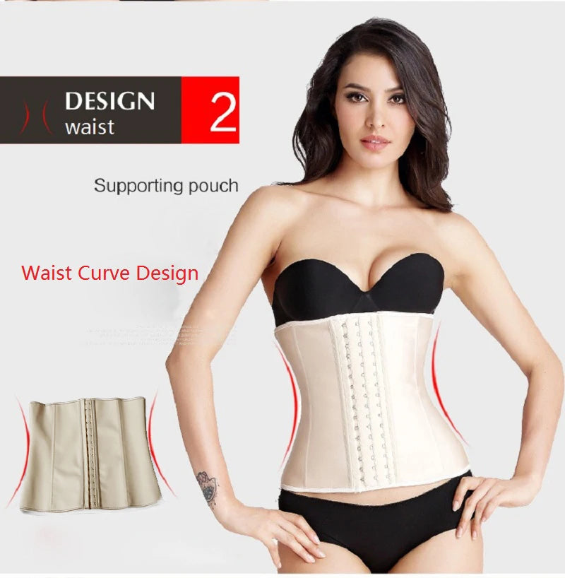AfruliA Fajas Colombians Girdles Latex Waist Trainer Long Torso Corset Shapewear Slimming Belly Sheath Body Shaper 9 Steel Bones