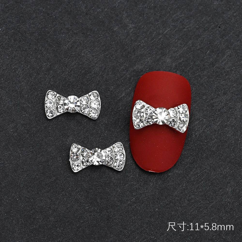 10Pcs Ballet Dance Shoes 3D Nail Charms 8mm Pink Metal Dance Shoes Ribbon Nail Art DIY Kawaii Ballet Bows Manicure Supplies &*&