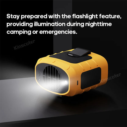 8000mAh Outdoor Waist Fan Portable Multifunctional Camping Fan Bladeless Hanging Neck Fan with Power Bank LED Lighting