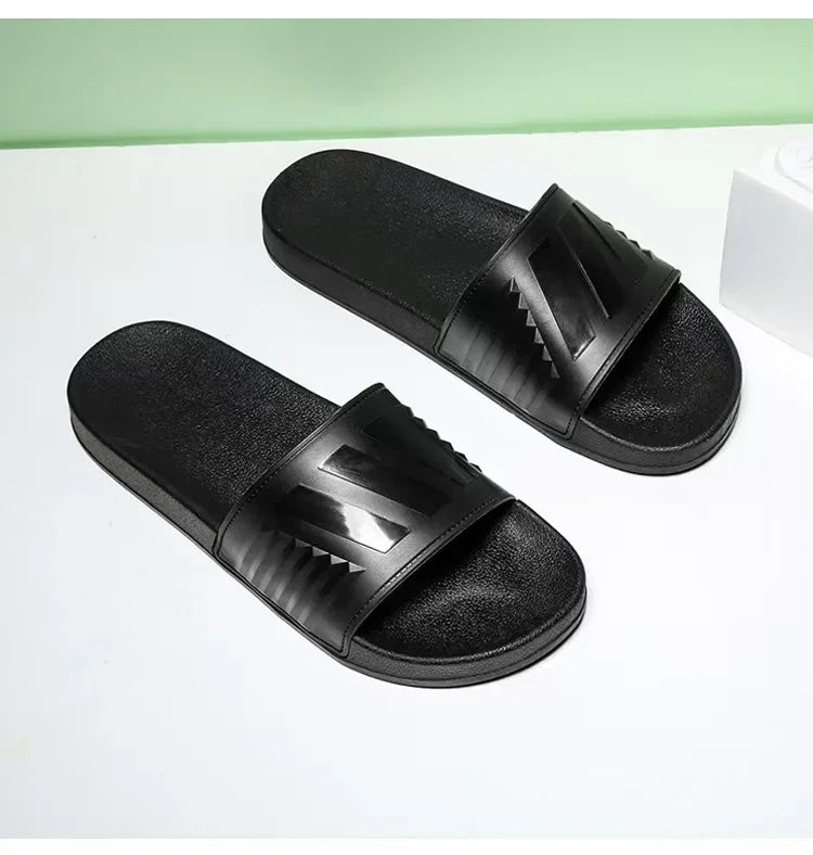 New Cross-Border Style Slippers For Men Anti-Slip Indoor Bathroom Use Couple Home Outer Wear PVC Soled And Faced Slippers For Wo