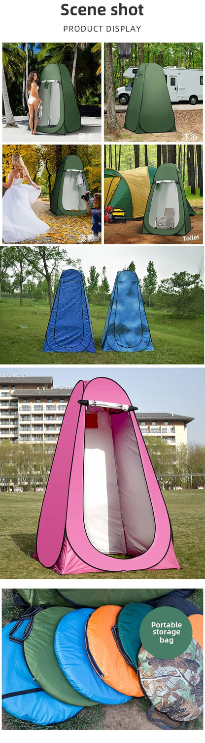 Shower Tent Outdoor Camping Camping Mobile Toilet Changing Clothes Tent Toilet Tent Single Bath Cover with Window Army Green