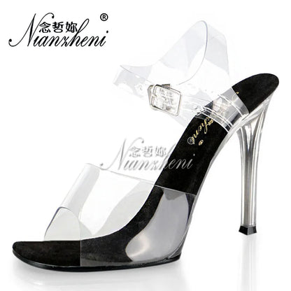 12cm high heel shoes modeling performance, bikini competition shoes, rhinestone soles stripper  fetish sandals evening 5 inches