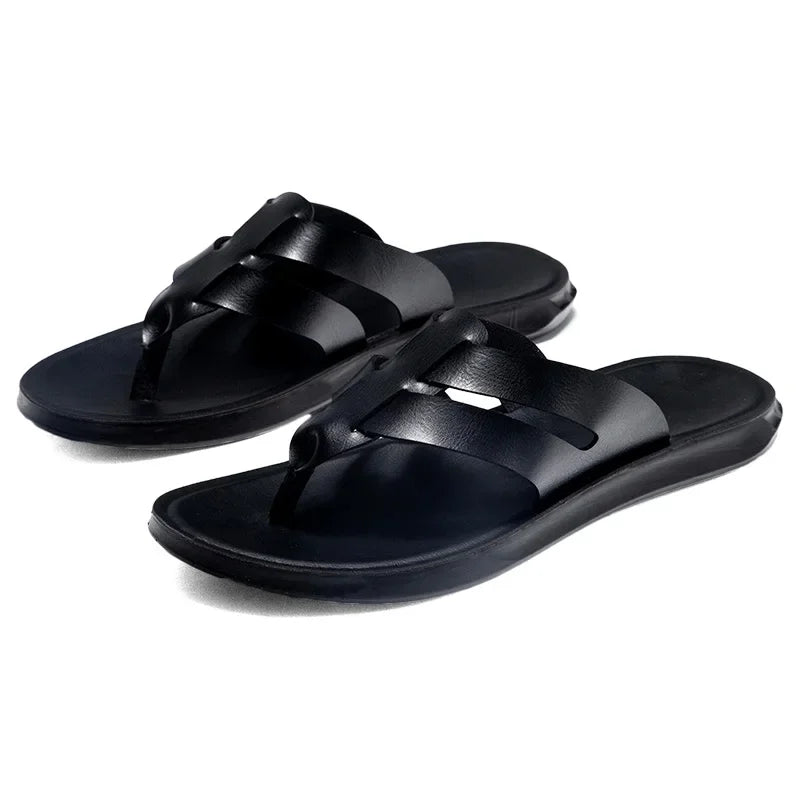Mens Flip Flops Artificial Leather Slippers Beach Shoes Summer Casual Chanclas Hombre Infradito Uomo Japonki Sales Promotion