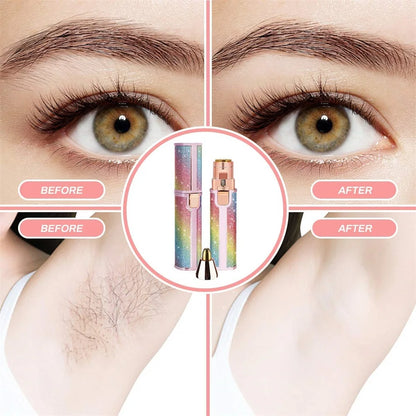 Face Hair Remover LED Ligh Painless Hair Shaver Trimmer Blade Facial Hair Removal 2 IN 1 Electric Eyebrow Trimmer Razor