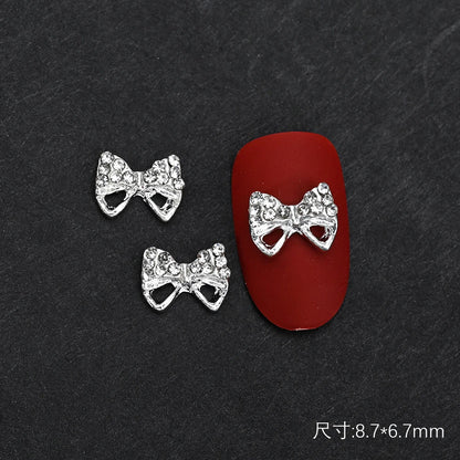 10Pcs Ballet Dance Shoes 3D Nail Charms 8mm Pink Metal Dance Shoes Ribbon Nail Art DIY Kawaii Ballet Bows Manicure Supplies &*&