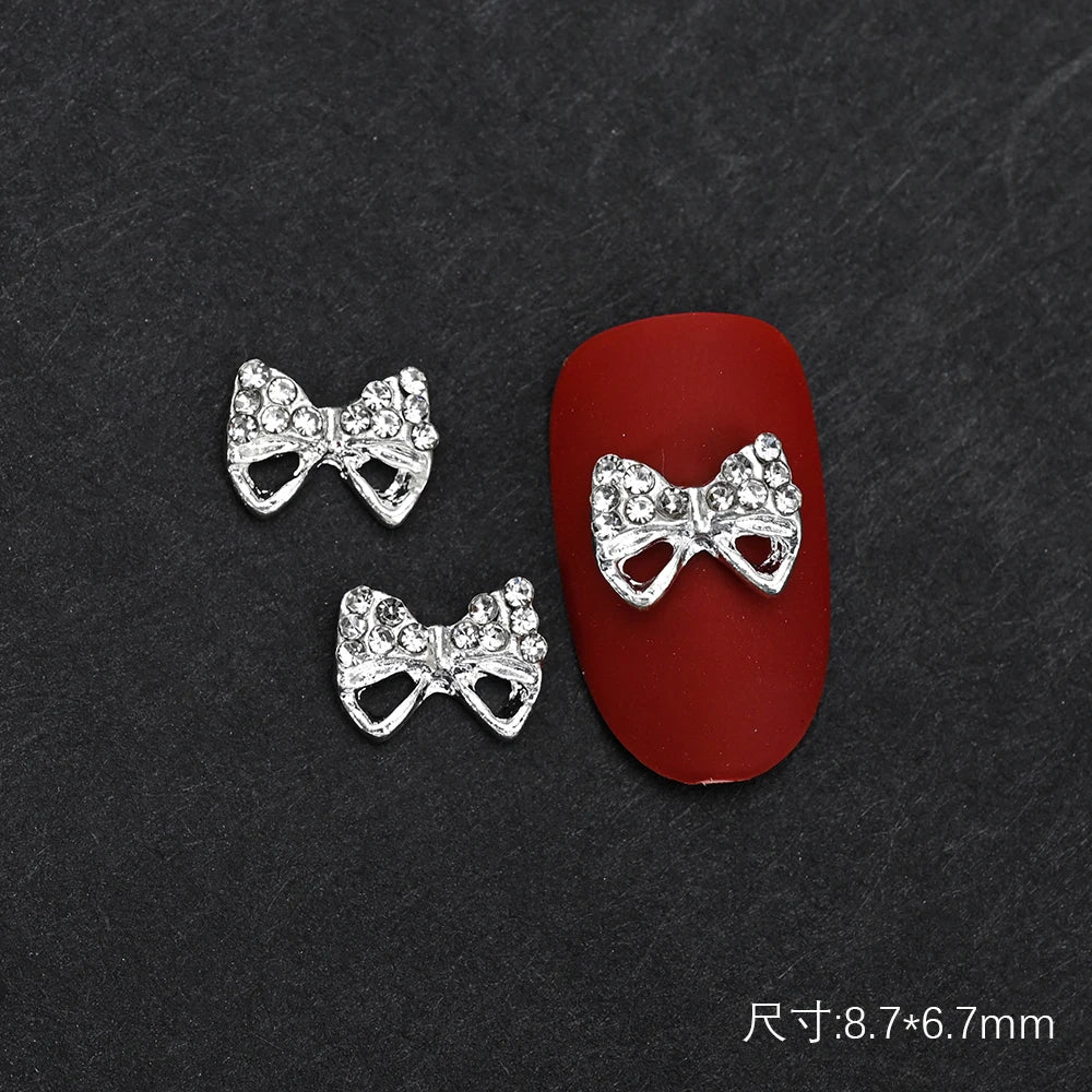 10Pcs Ballet Dance Shoes 3D Nail Charms 8mm Pink Metal Dance Shoes Ribbon Nail Art DIY Kawaii Ballet Bows Manicure Supplies &*&