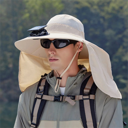 Solar-Powered Outdoor Cooling Fan Hat with Adjustable Brim - UV Protection Sun Cap for Fishing, Hiking & Summer Travel