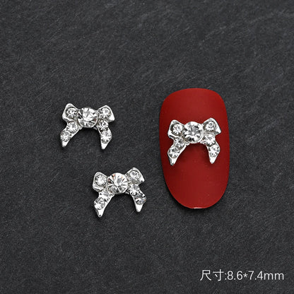 10Pcs Ballet Dance Shoes 3D Nail Charms 8mm Pink Metal Dance Shoes Ribbon Nail Art DIY Kawaii Ballet Bows Manicure Supplies &*&