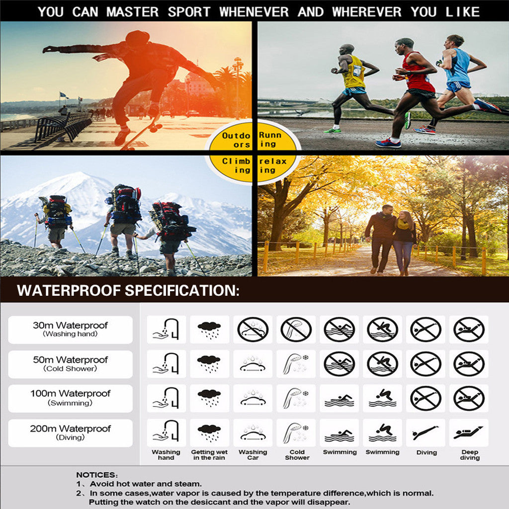 Multifunction Men's Sports Watch Led Digital Watch Big Dial  Luminous Men Sport Watch Luminous Electronic Watch