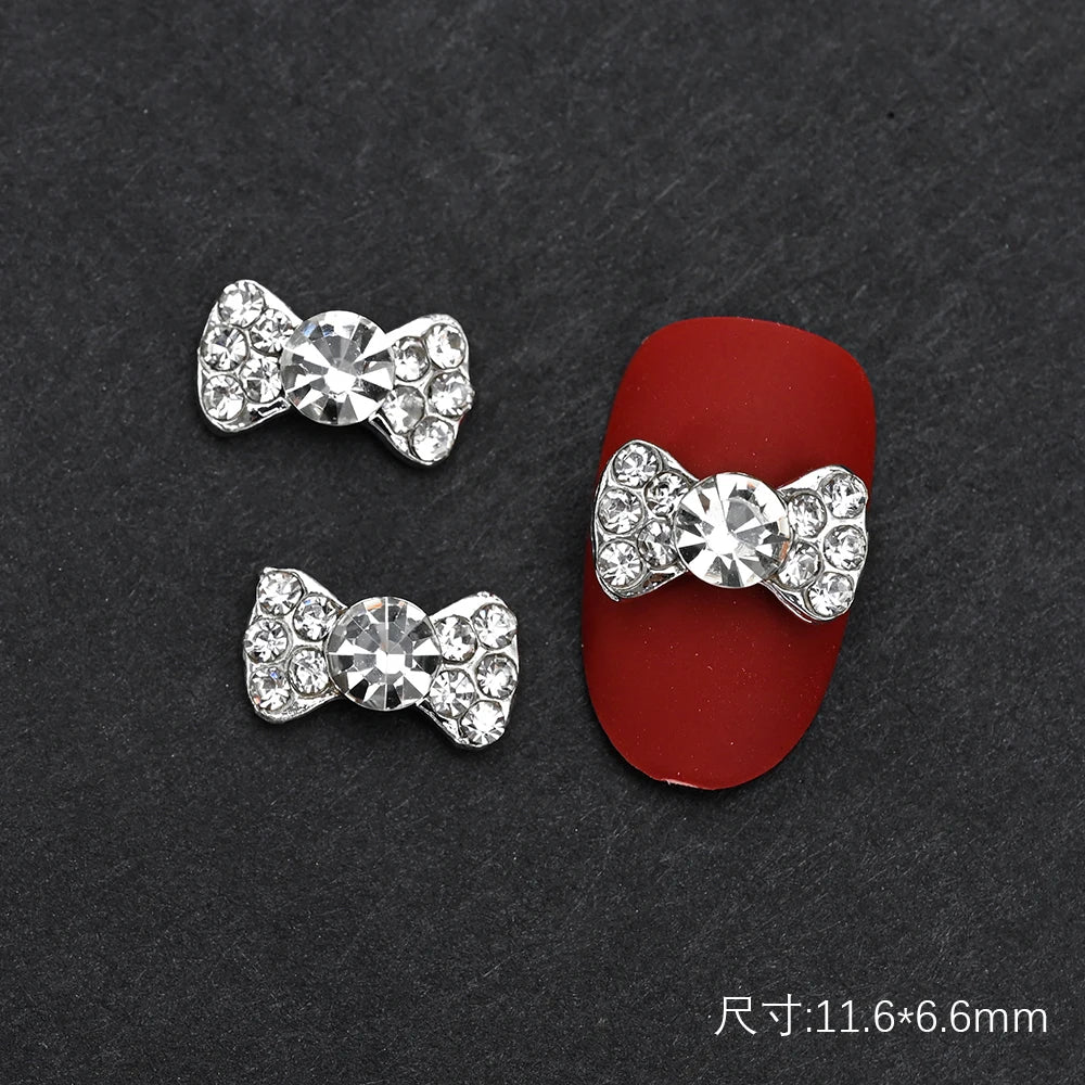 10Pcs Ballet Dance Shoes 3D Nail Charms 8mm Pink Metal Dance Shoes Ribbon Nail Art DIY Kawaii Ballet Bows Manicure Supplies &*&