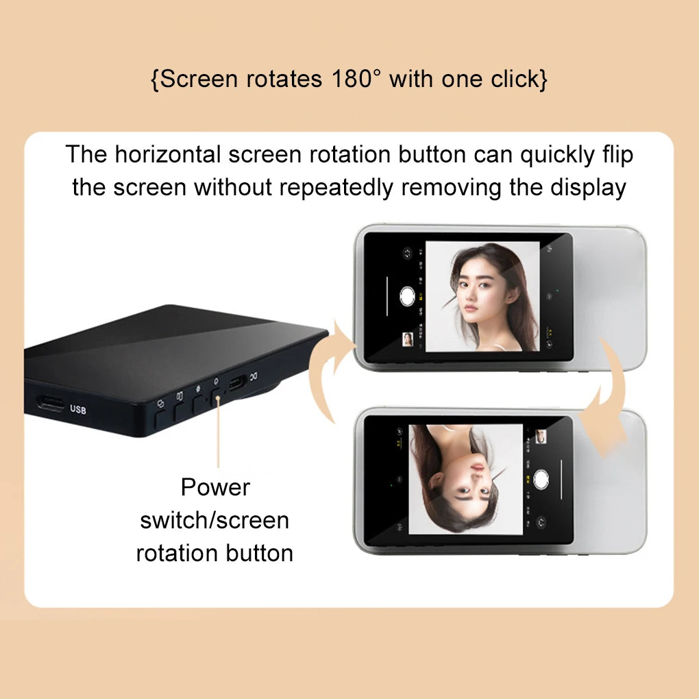 Smartphone Wireless Magnetic Monitor Screen Phone Rear Camera For Vlog Live Stream Video Recording for iPhone Android phone
