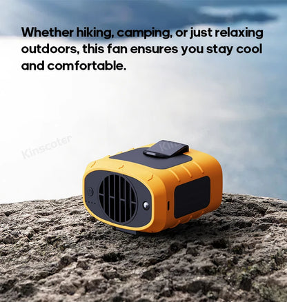 8000mAh Outdoor Waist Fan Portable Multifunctional Camping Fan Bladeless Hanging Neck Fan with Power Bank LED Lighting