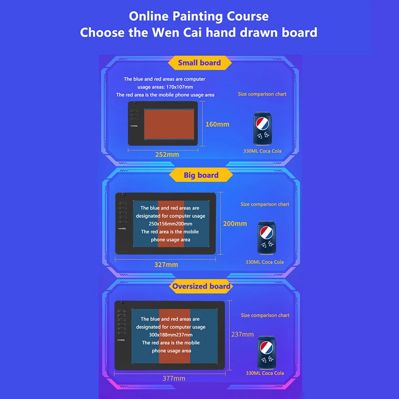 Graphics Drawing Tablet Digital Pen Pad Writing Drawing Board For Android Phone Windows Mac Laptop For Painting Designing Course