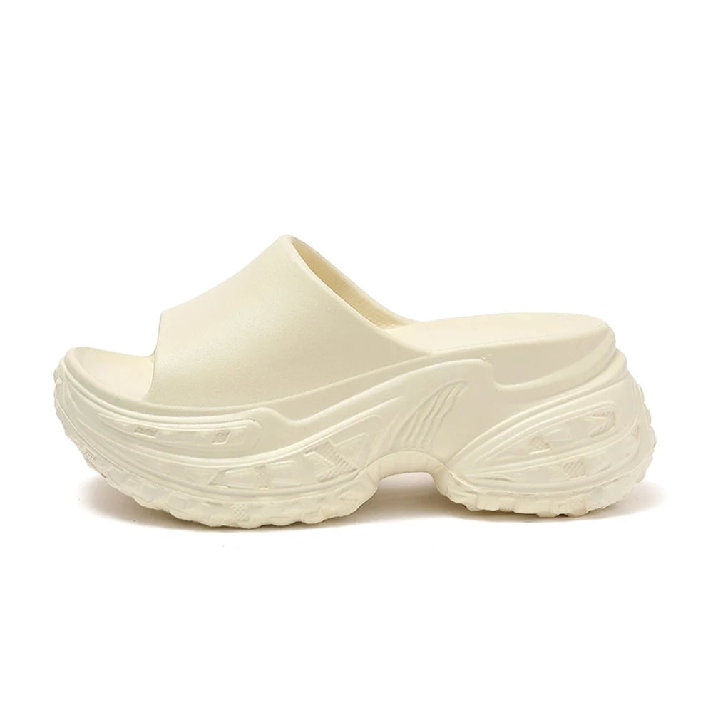 ZHIDA Thick Sole EVA Slippers Women Fashion Soft Home Platform Slippers Outwear Non Slip Elevated Heel Beach Summer Sandals