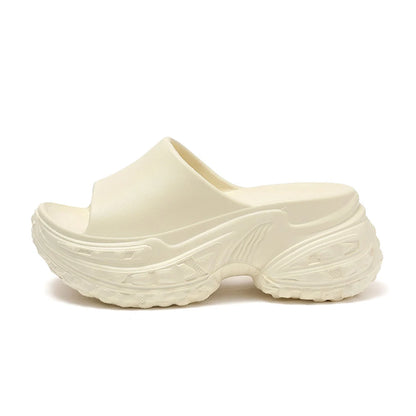 ZHIDA Thick Sole EVA Slippers Women Fashion Soft Home Platform Slippers Outwear Non Slip Elevated Heel Beach Summer Sandals