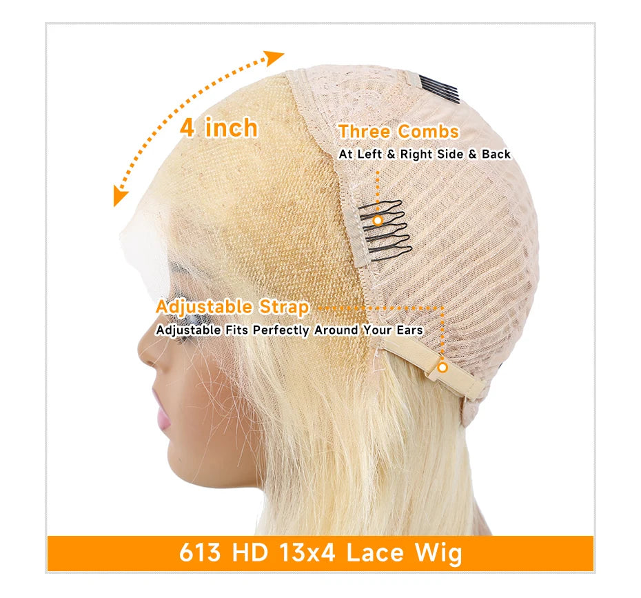 Blonde 613 Lace Front Wigs 13x6 HD Lace Wig Human Hair 13x4 Lace Frontal Wig Brazilian Body Wave Remy Hair Extensions For Women