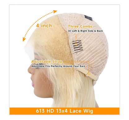 Blonde 613 Lace Front Wigs 13x6 HD Lace Wig Human Hair 13x4 Lace Frontal Wig Brazilian Body Wave Remy Hair Extensions For Women