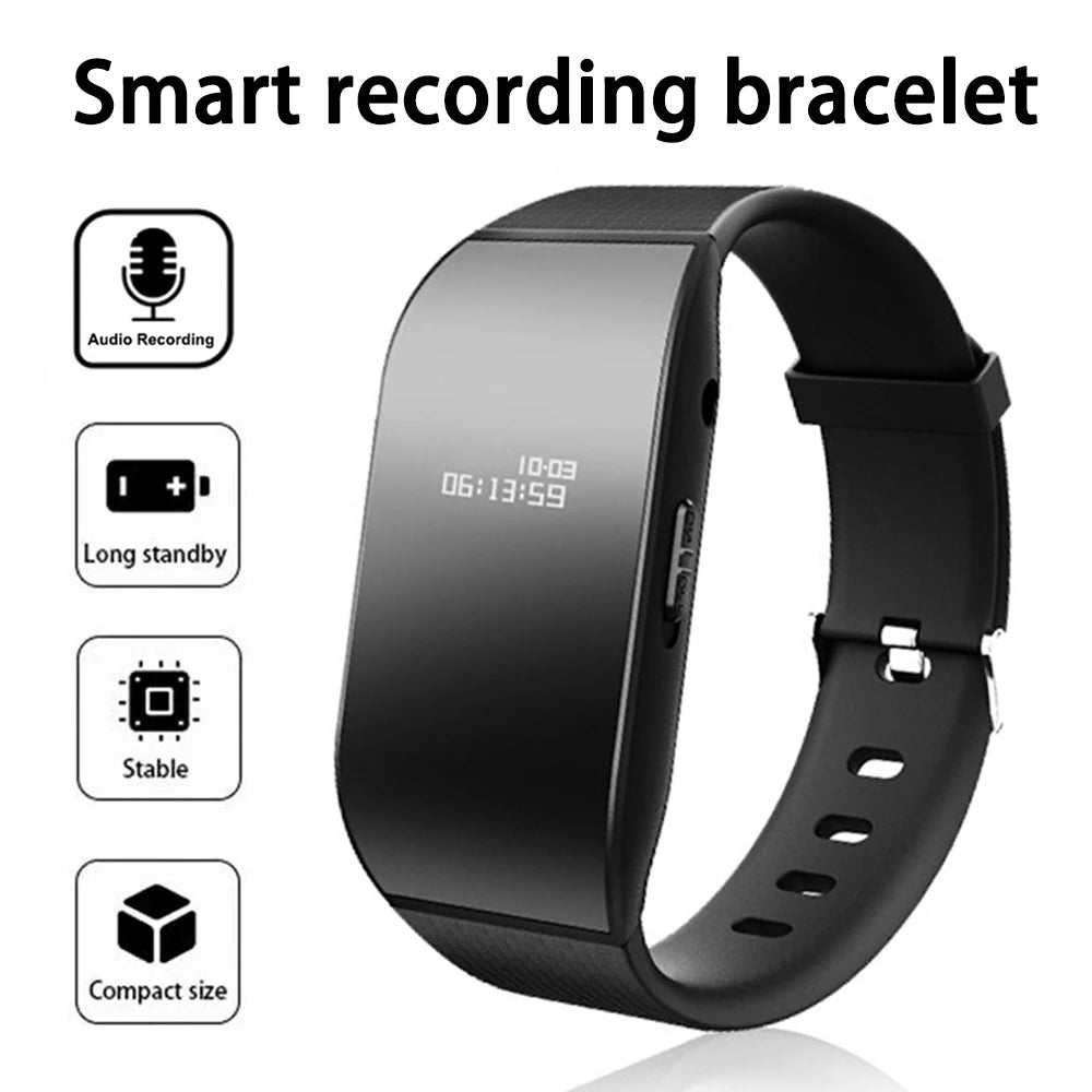 Mini Digital Voice Recorder 4GB Wrist Watch Audio Recording Dictaphone Noise Reduction Sound Recording MP3 Player for Business