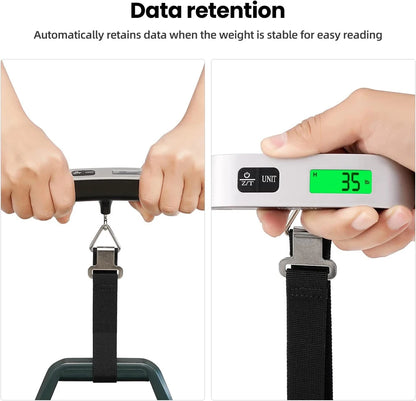 110Lb/50Kg Portable Digital Luggage Weight Scale LCD Display Pocket Electronic Suitcase Travel Scale Balance Baggage Weight Tool