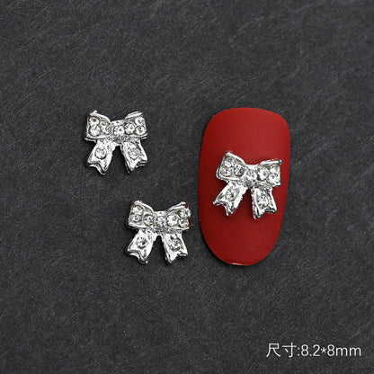 10Pcs Ballet Dance Shoes 3D Nail Charms 8mm Pink Metal Dance Shoes Ribbon Nail Art DIY Kawaii Ballet Bows Manicure Supplies &*&