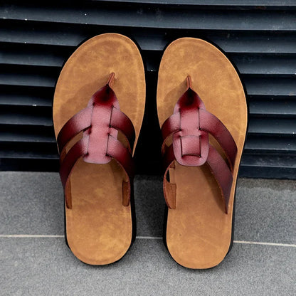 Mens Flip Flops Artificial Leather Slippers Beach Shoes Summer Casual Chanclas Hombre Infradito Uomo Japonki Sales Promotion