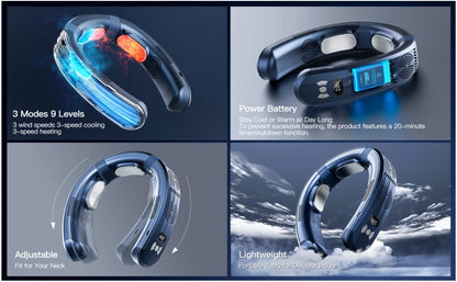 2025 New Wearable Air Conditioner USB Rechargeable Portable 3 Refrigeration Hanging Neck Fan Mute 6000mAh Outdoor Summer Cooler