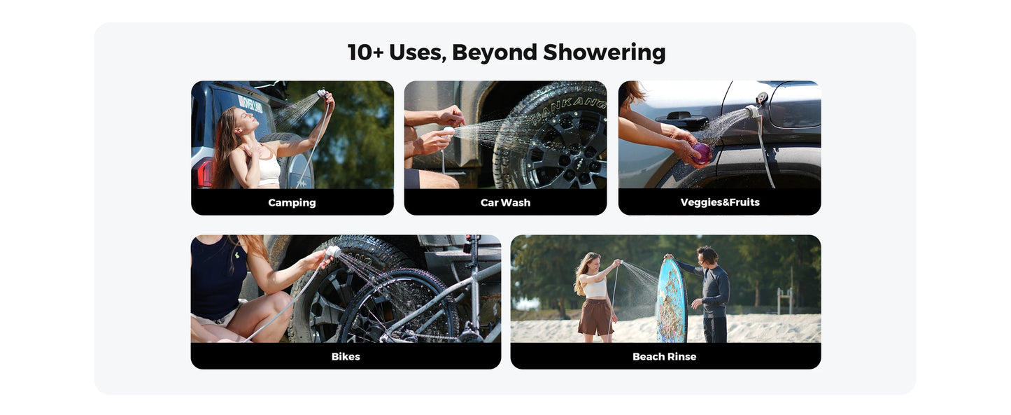 FLEXTAILGEAR Outdoor Camping TINY SHOWER IPX7 Waterproof Portable Electric Shower Pump for Outdoor and Home Cleaning