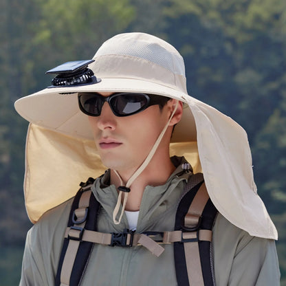 Solar-Powered Outdoor Cooling Fan Hat with Adjustable Brim - UV Protection Sun Cap for Fishing, Hiking & Summer Travel