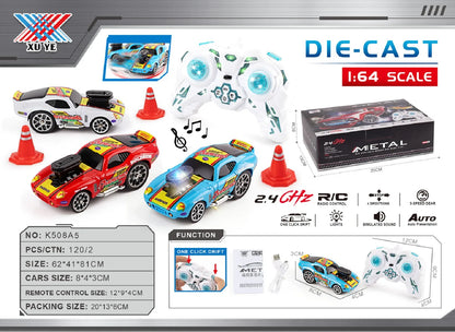 New English 2.4GHZ Mini Desktop Remote Control Car Alloy Car Speed Drift Children's RC Remote Control Toy Car Gift