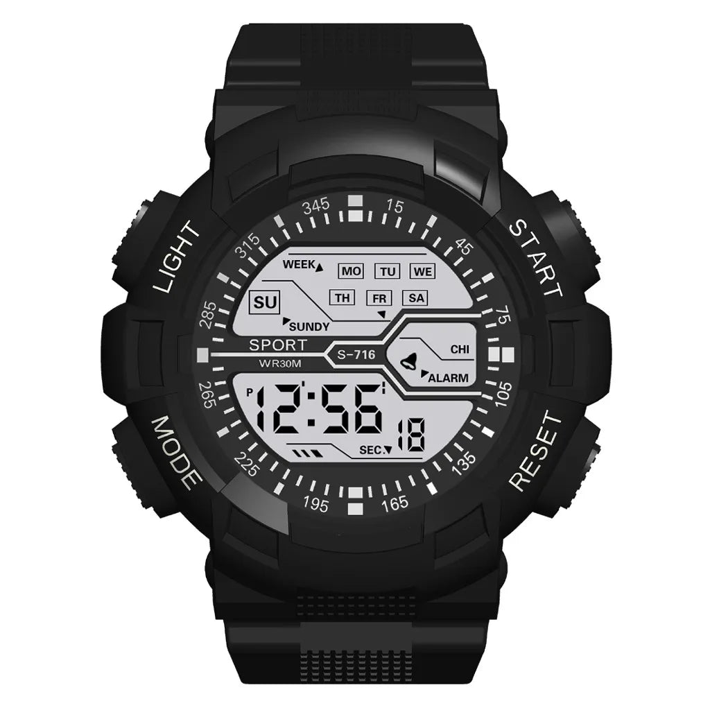 Multifunction Men's Sports Watch Led Digital Watch Big Dial  Luminous Men Sport Watch Luminous Electronic Watch