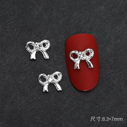 10Pcs Ballet Dance Shoes 3D Nail Charms 8mm Pink Metal Dance Shoes Ribbon Nail Art DIY Kawaii Ballet Bows Manicure Supplies &*&