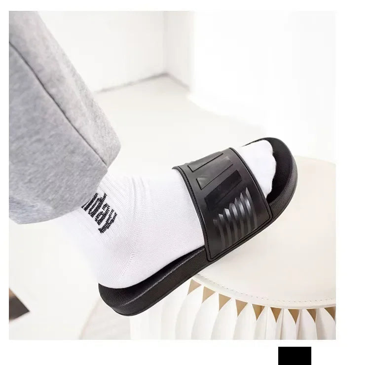 New Cross-Border Style Slippers For Men Anti-Slip Indoor Bathroom Use Couple Home Outer Wear PVC Soled And Faced Slippers For Wo