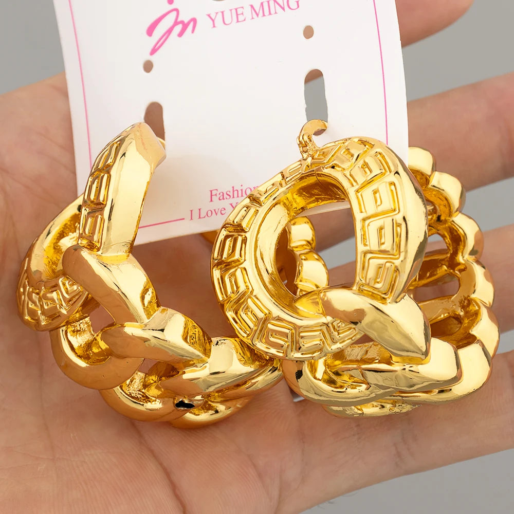 Large Earrings for African American 18k Gold Plated Jewelry Fashion Beautiful Dubai Women Hoope Earring Wholesale