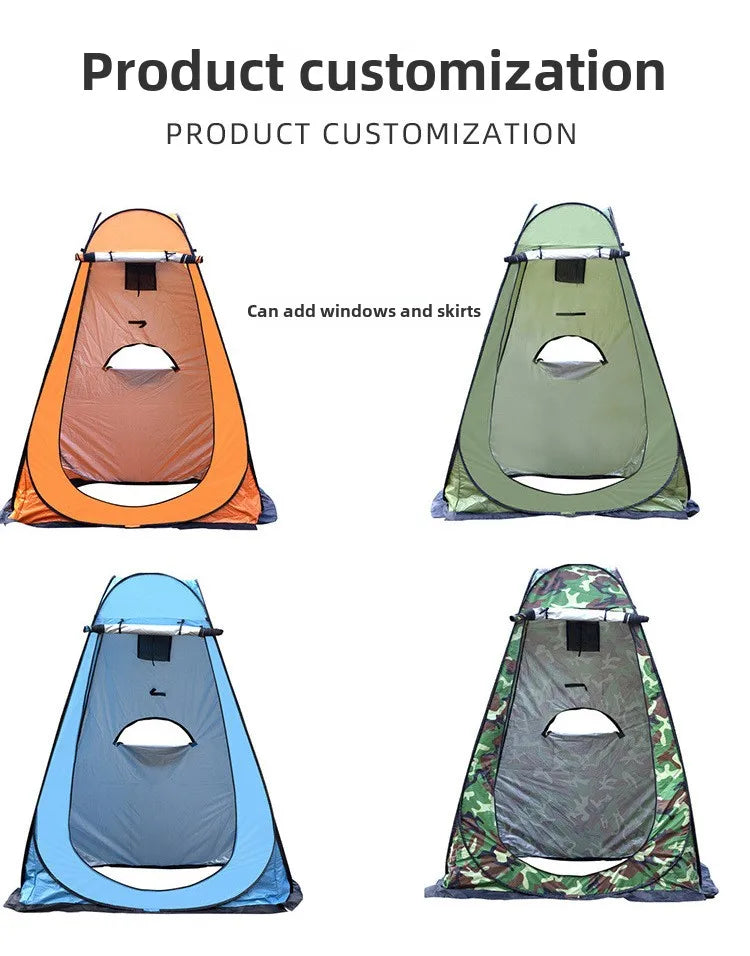 Shower Tent Outdoor Camping Camping Mobile Toilet Changing Clothes Tent Toilet Tent Single Bath Cover with Window Army Green