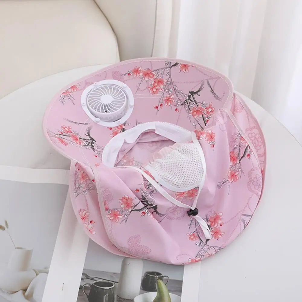 Summer solar digital charge fan hat adults women countryside sun protection thin design breathable work sun hat face cap