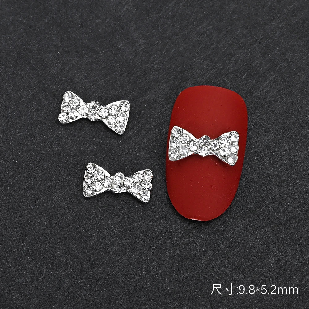 10Pcs Ballet Dance Shoes 3D Nail Charms 8mm Pink Metal Dance Shoes Ribbon Nail Art DIY Kawaii Ballet Bows Manicure Supplies &*&