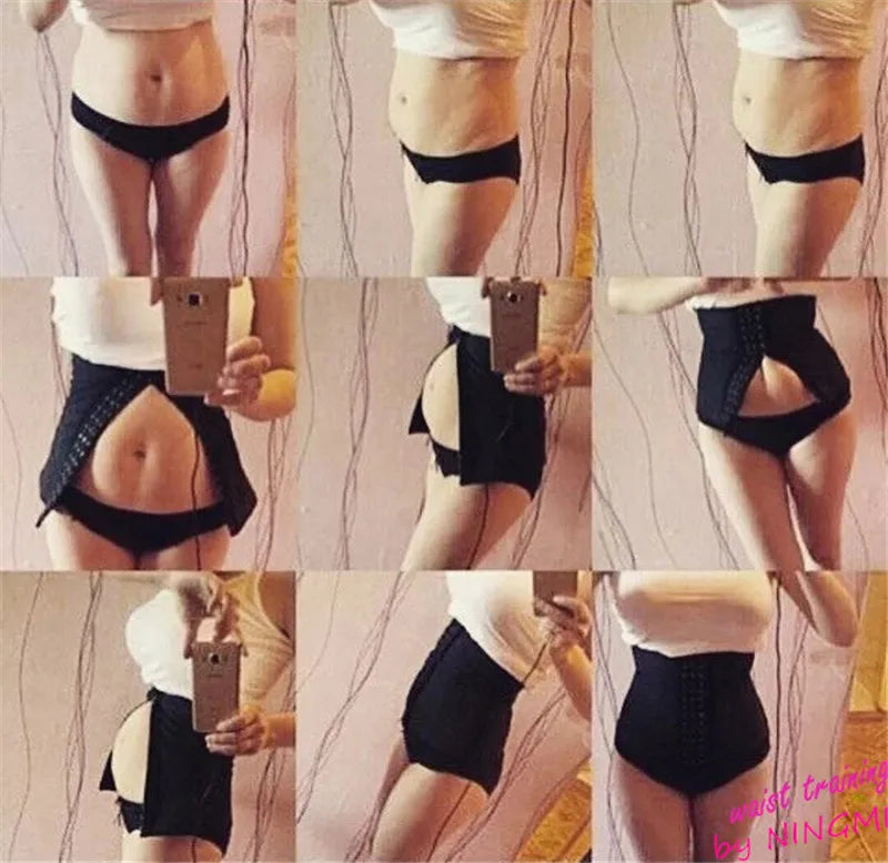 AfruliA Fajas Colombians Girdles Latex Waist Trainer Long Torso Corset Shapewear Slimming Belly Sheath Body Shaper 9 Steel Bones