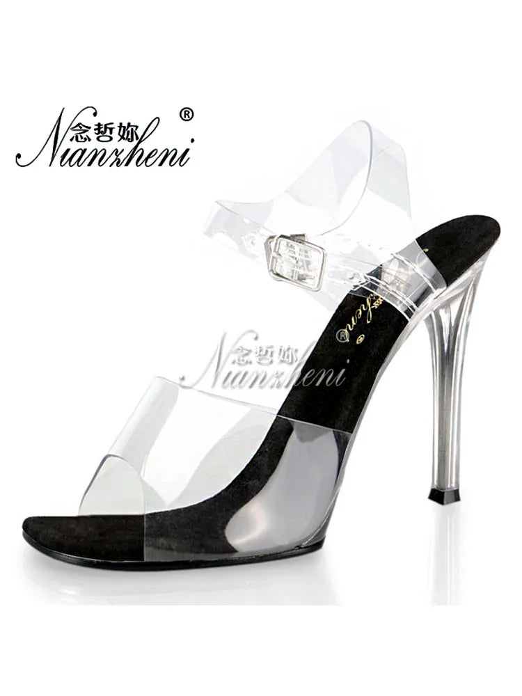 12cm high heel shoes modeling performance, bikini competition shoes, rhinestone soles stripper  fetish sandals evening 5 inches