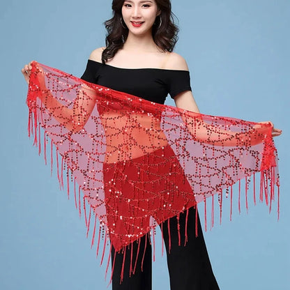 New Belly Dance Costumes Sequins Tassel Indian Belly Dance Hip Scarf for Women Dance Performance Waist Belt