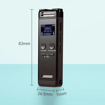 Digital Voice Recorder 32G Activated Record Playback MP3 Music Player w/ Mic Speaker 1536KBPS HD Recording 24 System Languages