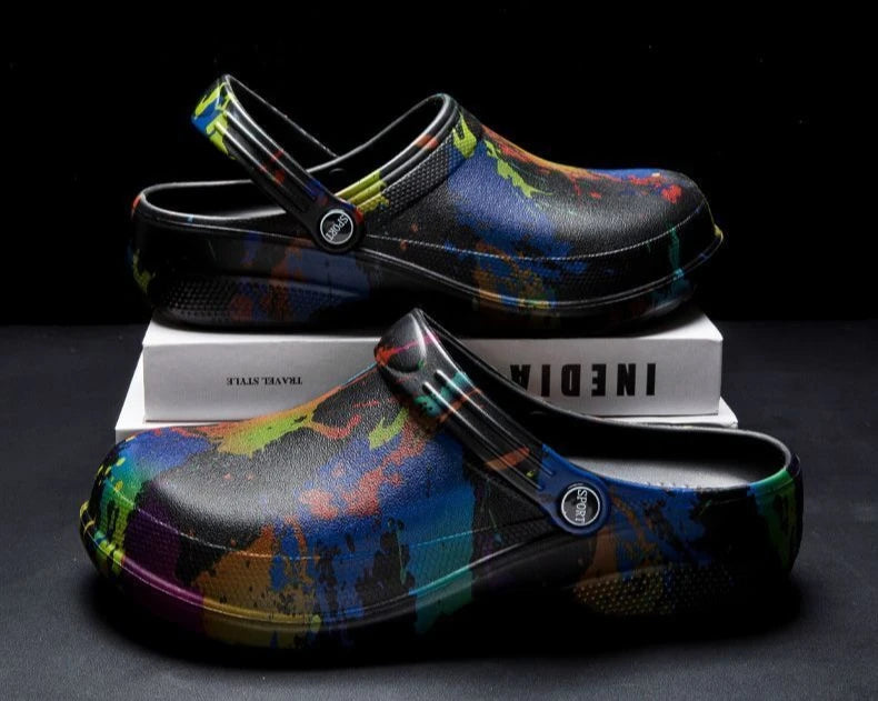 Graffiti Beach Platform Shoes Outdoor 2025 Style Adult Eva Trend Slippers for Men Summer Sale Designer Luxury Fun Sandals Man