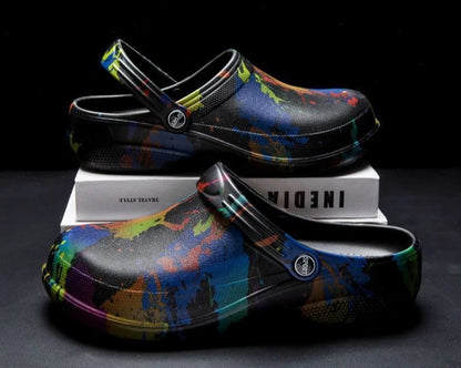 Graffiti Beach Platform Shoes Outdoor 2025 Style Adult Eva Trend Slippers for Men Summer Sale Designer Luxury Fun Sandals Man