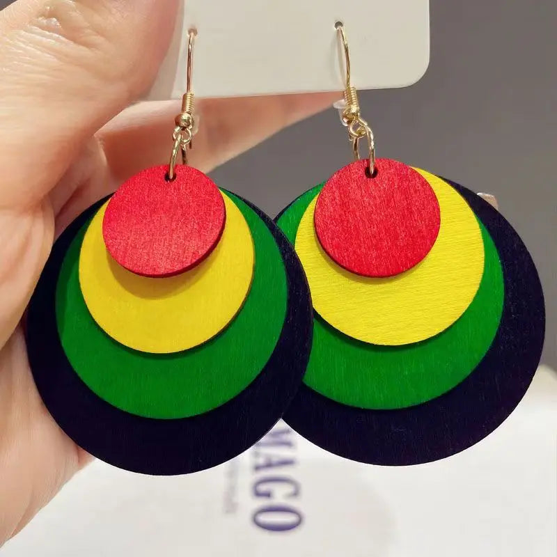 European and American style geometric exaggerated earrings fashionable candy color contrast minimalist drop earrings