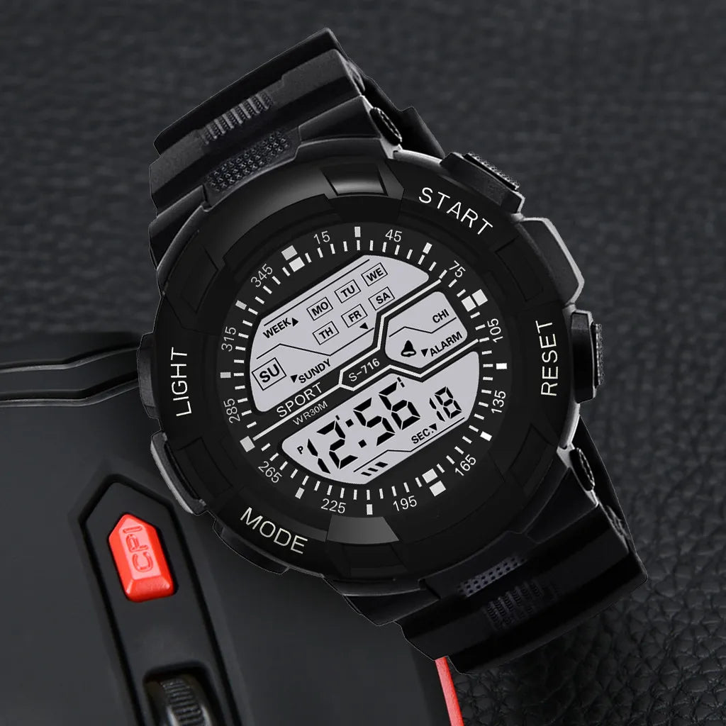 Multifunction Men's Sports Watch Led Digital Watch Big Dial  Luminous Men Sport Watch Luminous Electronic Watch