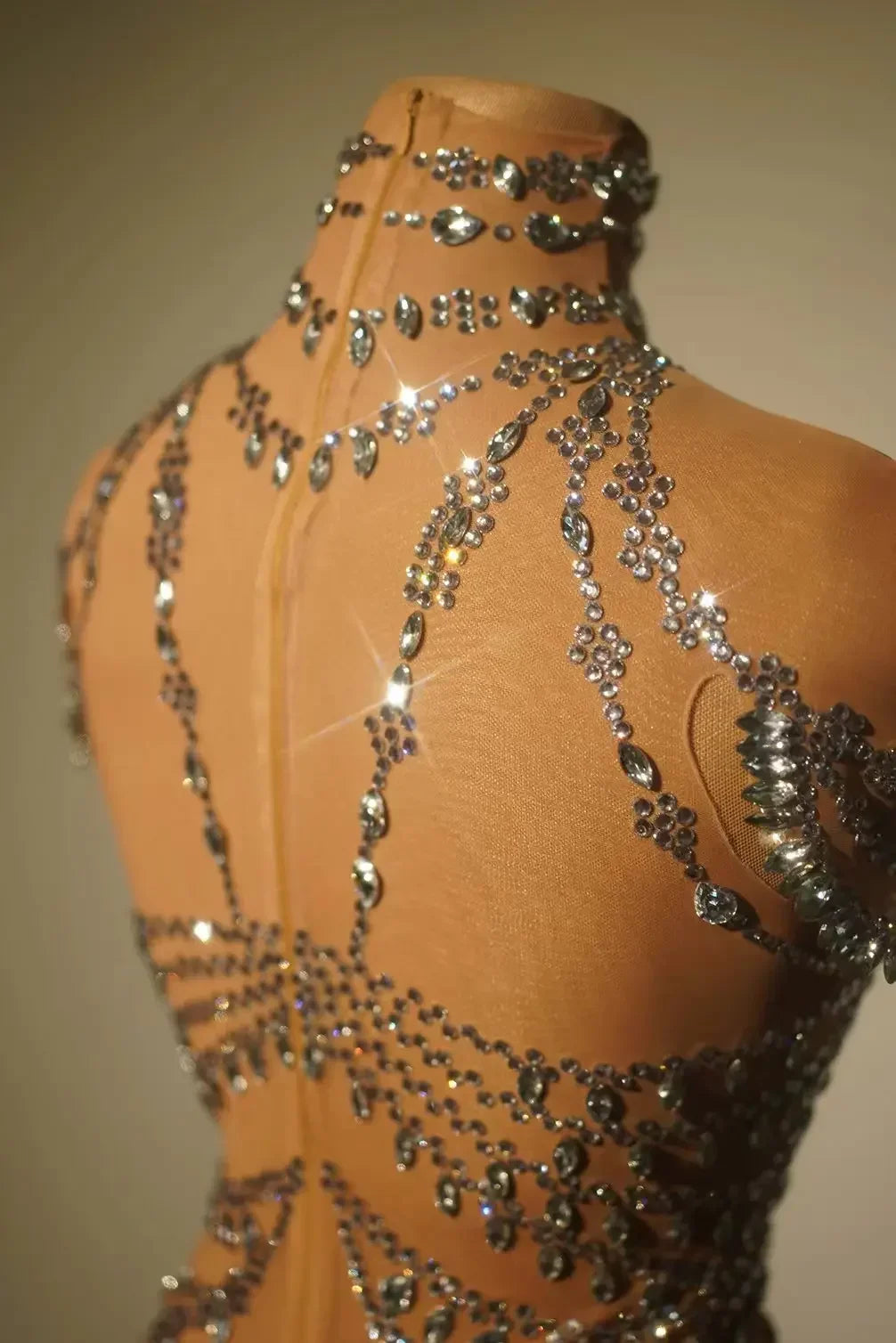 Club Birthday Leotard Dancer Playsuit Performance Wear Mesh Rhinestone Jumpsuit Sexy Women See Through Crystal Bodysuits