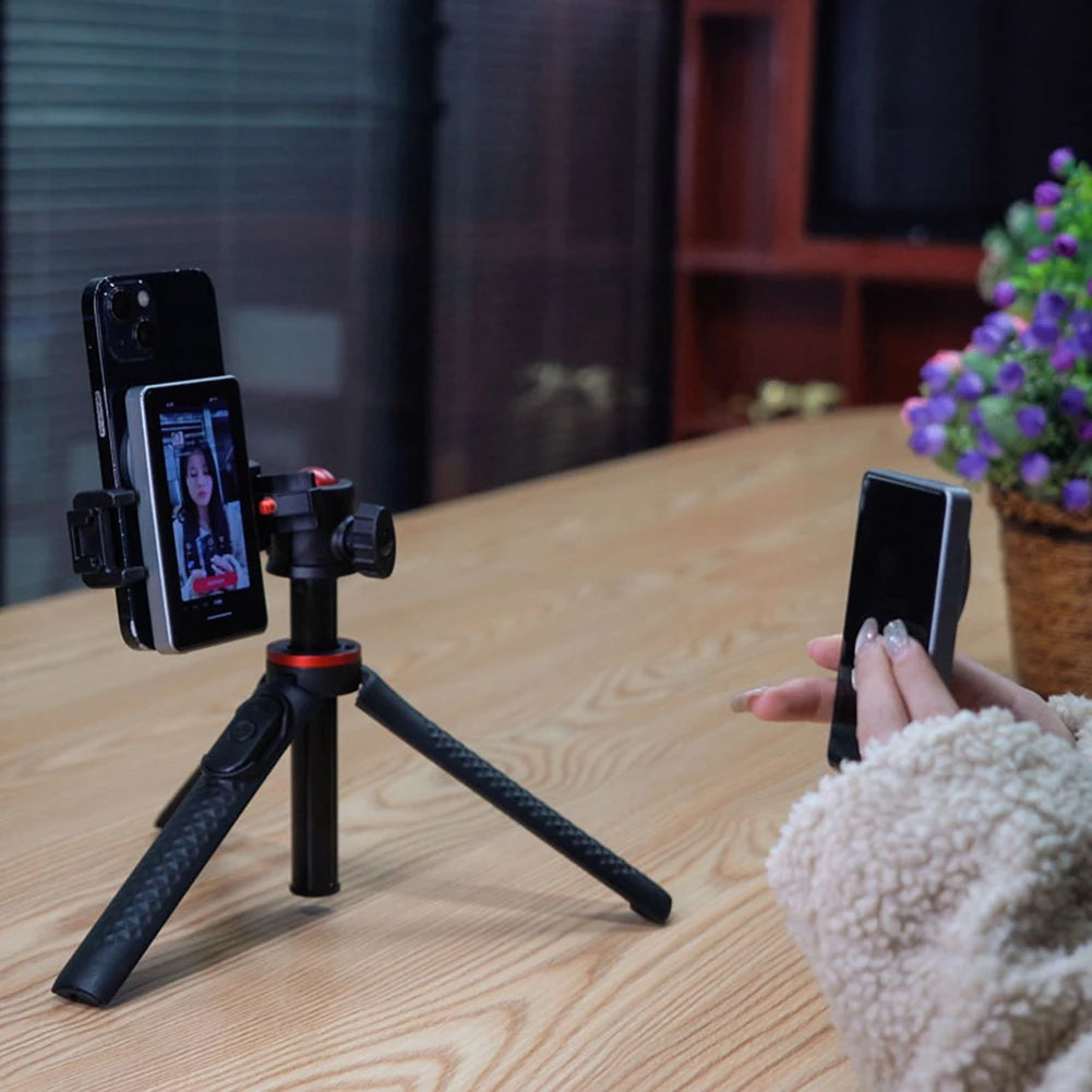 Selfie Monitor Screen with Remote Control Rear Camera Screen Wireless Connection Magnetic Mount Back Screen for Vlog Live Stream