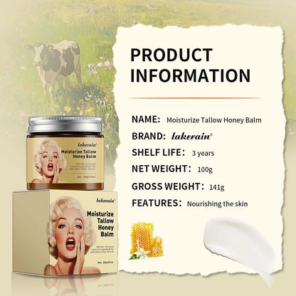 2pcs Whipped Beef Tallow and Manuka Honey Balm100ml Organic Face Cream Moisturizer Body Lotion Skin Care and Lip Balm