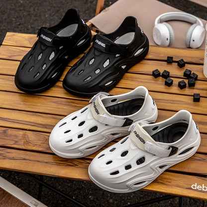 Men Summer Anti-slip Soft EVA Slippers Male Outdoor Hole Garden Sandals Casual Breathable Comfortable Flat Indoor Shoes