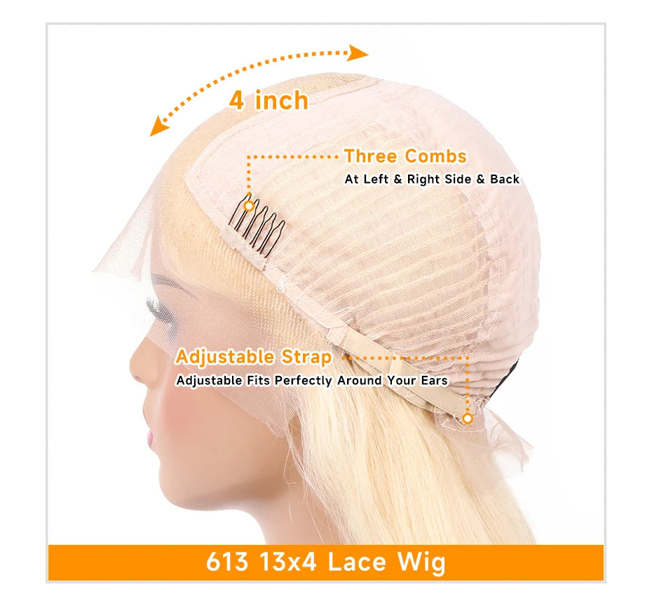 Blonde 613 Lace Front Wigs 13x6 HD Lace Wig Human Hair 13x4 Lace Frontal Wig Brazilian Body Wave Remy Hair Extensions For Women