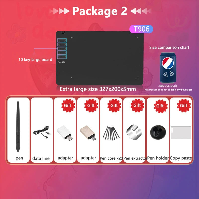 Graphics Drawing Tablet Digital Pen Pad Writing Drawing Board For Android Phone Windows Mac Laptop For Painting Designing Course